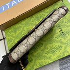 BLONDIE SCHULTERTASCHE 21 IN BEIGE MONOGRAMM-CANVAS UND DUNKELBRAUNEM KALBSLEDERBESATZ GOLDENE HALSBÄNDER