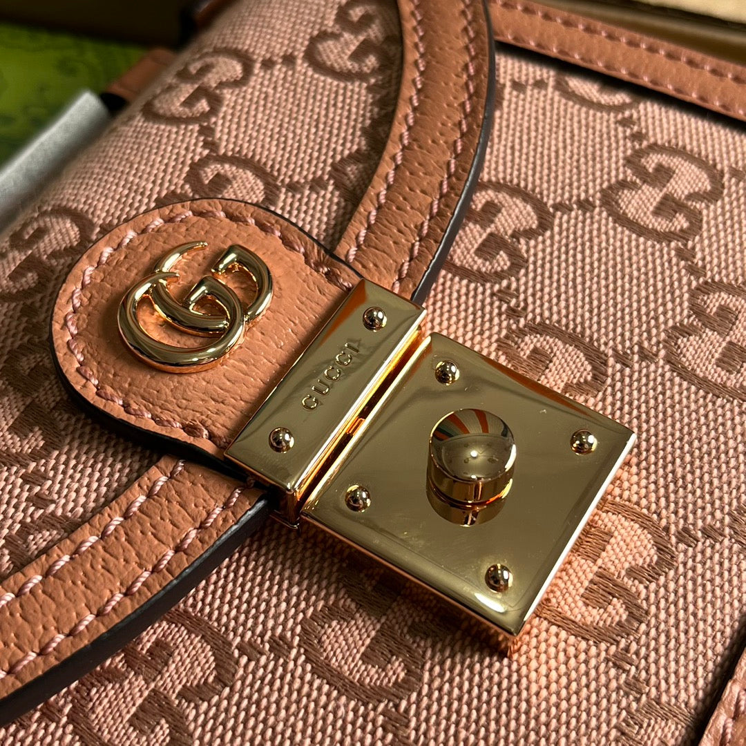 GG OPHIDIA MINI 17 HANDTASCHE IN HELLROSA CANVAS