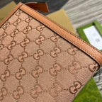 OPHIDIA GG 27 Tasche aus hellrosa Canvas und Kalbsleder