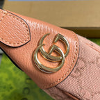 OPHIDIA GG MINI 20 TASCHE IN HELLROSA CANVAS UND KALBSLEDER