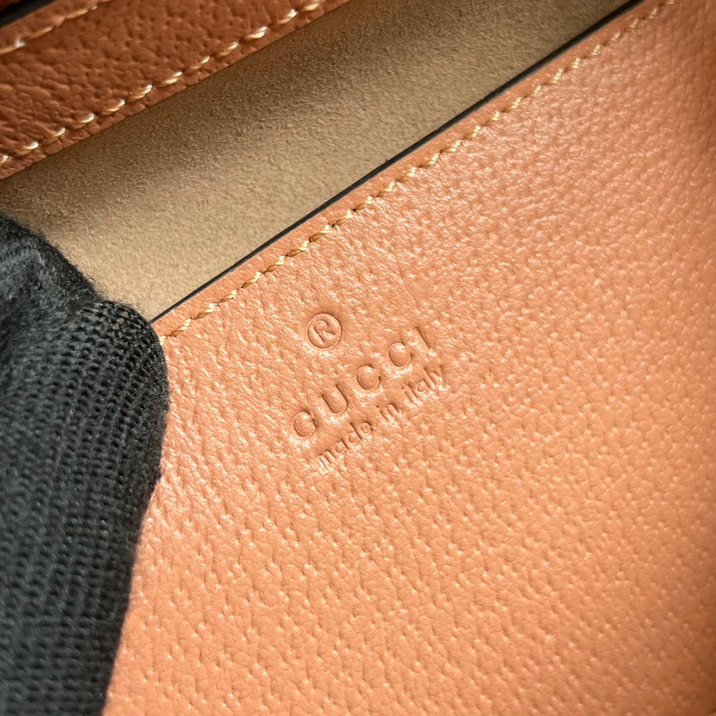 GG OPHIDIA KLEINE 24-TRAGETASCHE AUS ROSA CANVAS UND KALBSLEDER