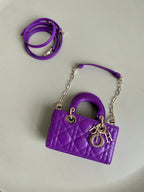 MINI D-JOY TASCHE 17 IN VIOLETT-LILA LAMMLEDER