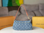 LV 25S PLEATY BAG 26 IN BLUE MONOGRAM DENIM GOLD HARDWARE