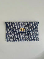 CD 30 CLUTCH BAG IN BLUE OBLIQUE JACQUARD