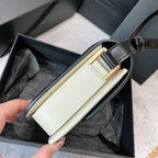 SOLFERINO KLEINE SATCHEL 19 IN SCHWARZ-WEISSEM KALBSLEDER GOLDENES LOGO