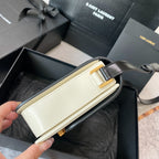 SOLFERINO MEDIUM SATCHEL 23 IN SCHWARZ-MIX WEISSES KALBSLEDER GOLDENES LOGO