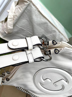 BLONDIE TOTE BAG 30 IN WHITE CALFLEDER SILBERNE HARDWARE