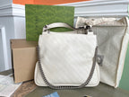 BLONDIE TOTE BAG 30 IN WHITE CALFLEDER SILBERNE HARDWARE