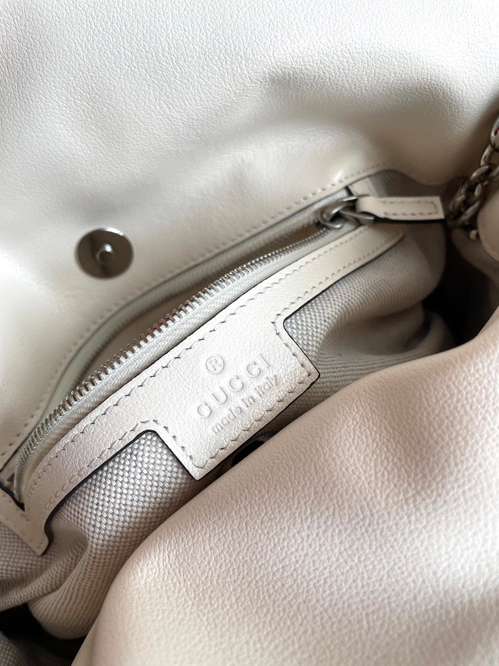 BLONDIE TOTE BAG 30 IN WHITE CALFLEDER SILBERNE HARDWARE