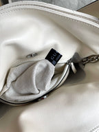 BLONDIE TOTE BAG 30 IN WHITE CALFLEDER SILBERNE HARDWARE