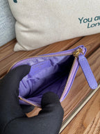 CC CLASSIC KLEINE 15-ZIP-TASCHE IN AMETHYST-LILA GEGENNABTEM KALBSLEDER