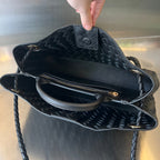 ANDIAMO 29 IN SCHWARZEM LAMMLEDER, KLEINE GRÖSSE