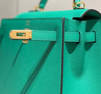 KELLY 25CM IN VERT VERTIGO EPSOM CALFSKIN GOLD HARDWARE