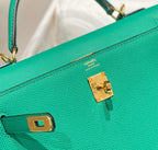 KELLY 25CM IN VERT VERTIGO EPSOM CALFSKIN GOLD HARDWARE