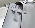 KELLY 25CM IN GRIS PERLE EPSOM CALFSKIN PALLADIUM HARDWARE