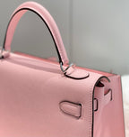 KELLY 28CM IN ROSE SAKURA SWIFT CALFSKIN SILVER HARDWARE
