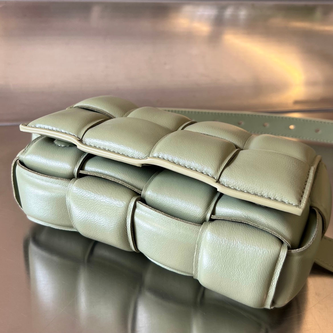 MINI-KASSETTE 18 ZOLL WEISS CREME LAMMLEDER