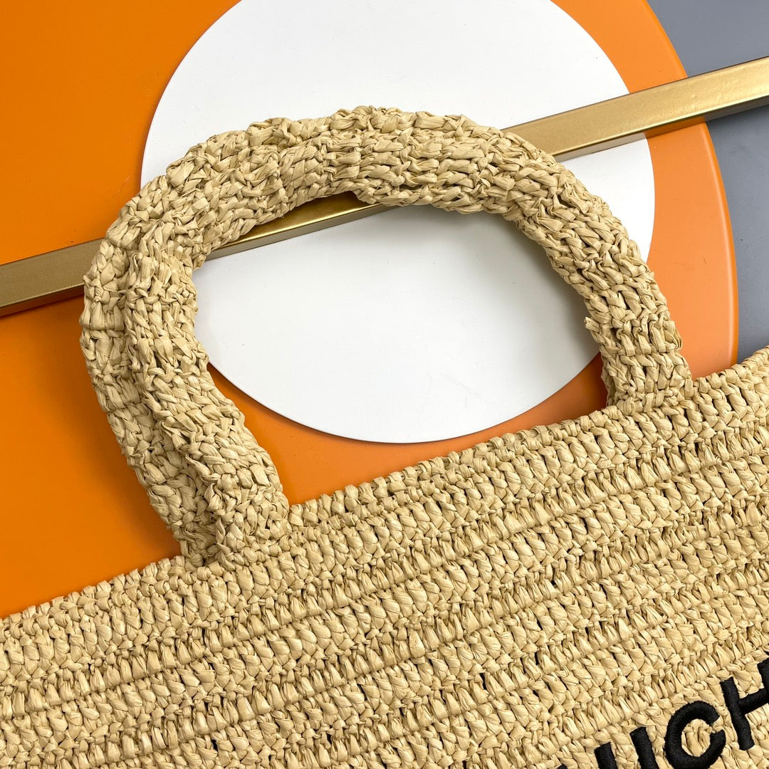 RIVE GAUCHE Tragetasche 38 Zoll in hellgelbem Raffia