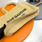 RIVE GAUCHE Tragetasche 38 Zoll in hellgelbem Raffia