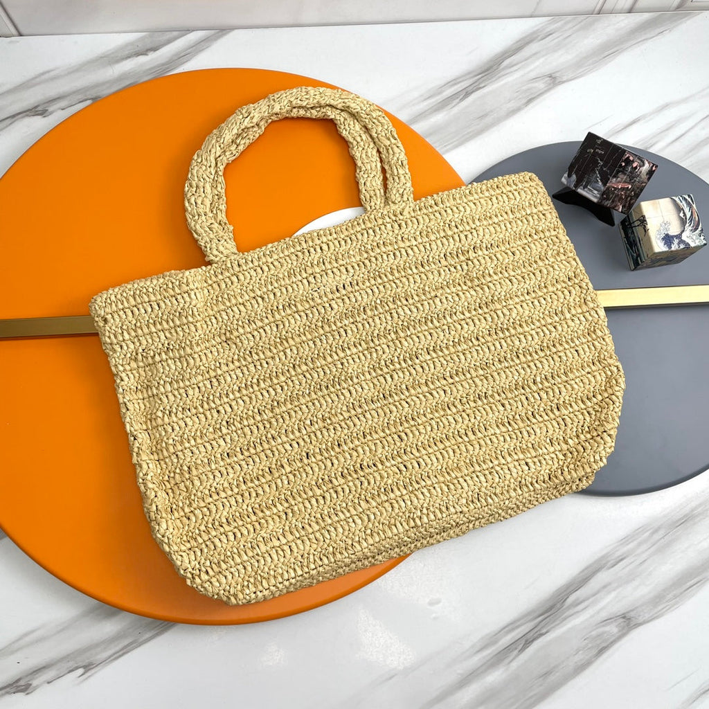 RIVE GAUCHE Tragetasche 38 Zoll in hellgelbem Raffia