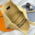 RIVE GAUCHE Tragetasche 38 Zoll in hellgelbem Raffia