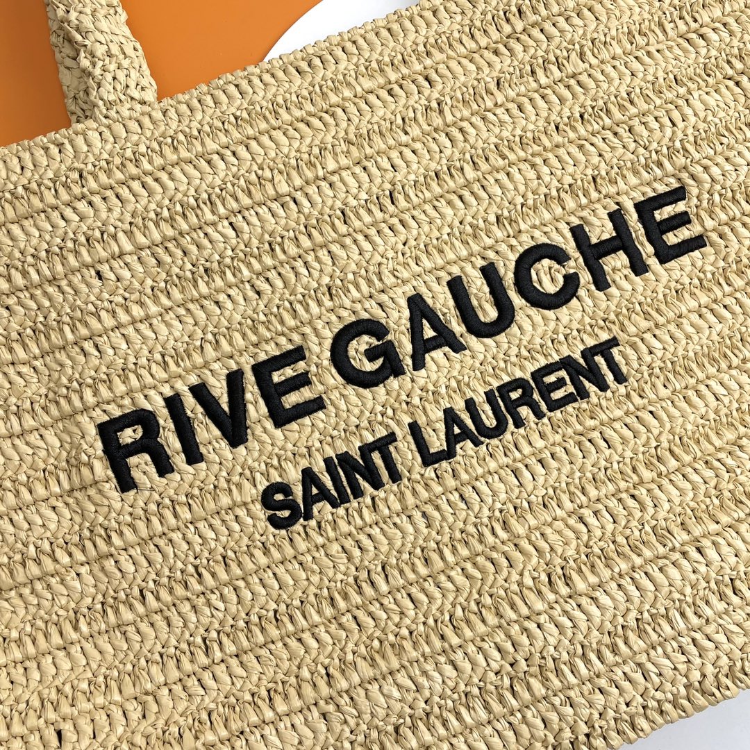 RIVE GAUCHE Tragetasche 38 Zoll in hellgelbem Raffia