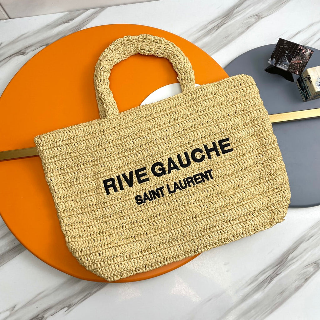 RIVE GAUCHE Tragetasche 38 Zoll in hellgelbem Raffia