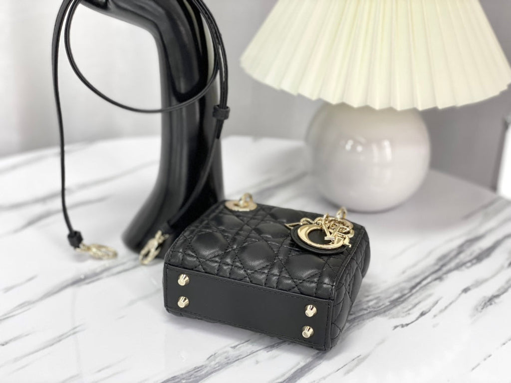MICRO LADY 12 BAG IN BLACK LAMBSKIN