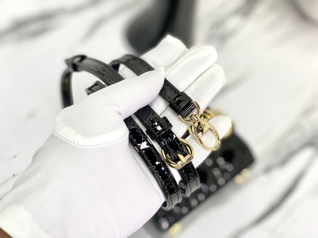 MICRO LADY 12er-Packung in glänzendem schwarzem Lammleder