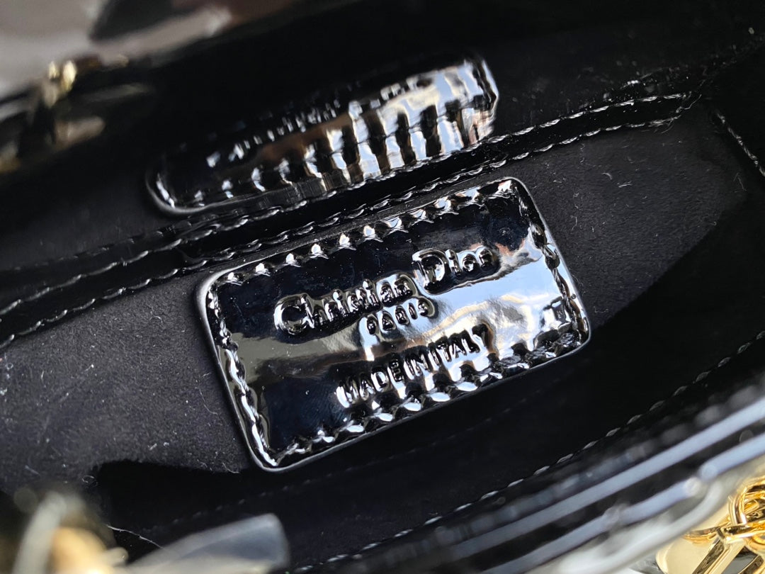 MICRO LADY 12er-Packung in glänzendem schwarzem Lammleder