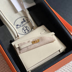 KELLY DESORDRE 20 IN WHITE EPSOM LEATHER WITH GOLD HARDWARE