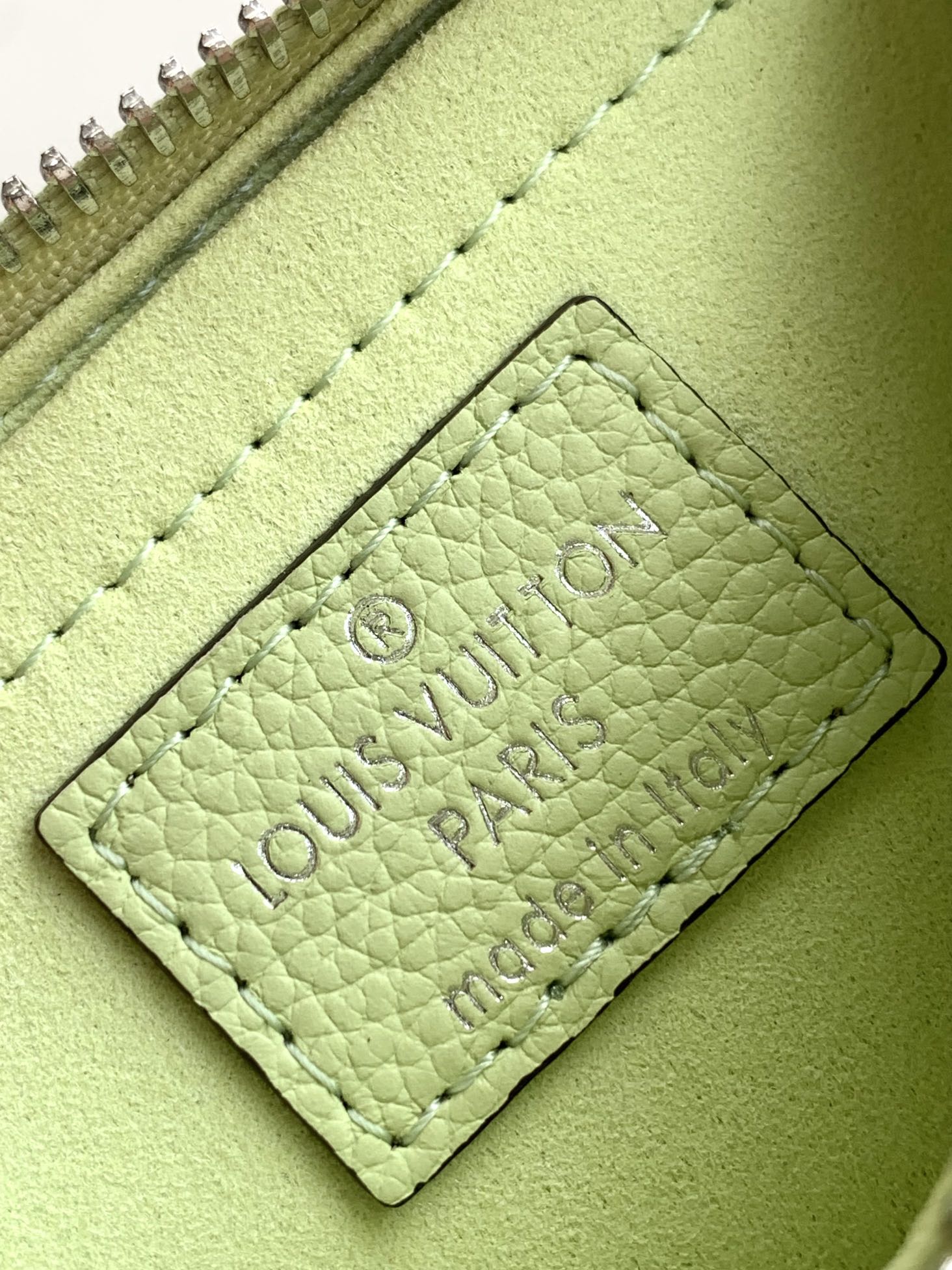 MARELLINI 19 LIGHT GREEN EPI GRAINED LEATHER