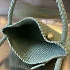 TOSCA 27 Beutel in cremefarbenem grauem Kalbsleder