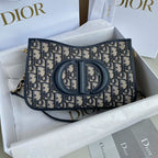 MINI HOBO 23 Tasche in blauem schrägem Jacquard