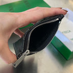 Kartenetui mit Reißverschluss, 11 schwarzes Kalbsleder