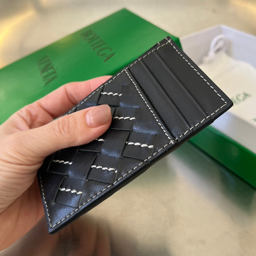 Kartenetui mit Reißverschluss, 11 schwarzes Kalbsleder