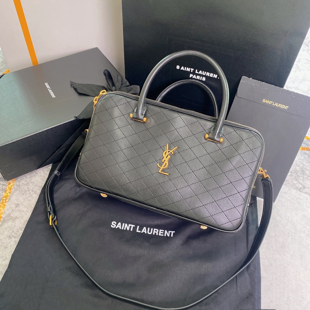 Reisetasche 31 Zoll, Khakigrün, Lammleder, goldene Beschläge