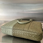 GROSSE INTRECCIATO 40 AKTENKOFFER AUS MUD MIX TRAVERTINE-KALBLEDER