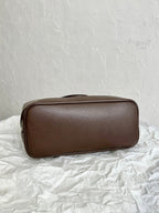 OPHIDIA KLEINE EINTRITTSTASCHE 31 BEIGE CANVAS UND BRAUNES KALBSLEDER