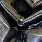 Klassisches Etui 40 cm, schwarzes Kalbsleder 