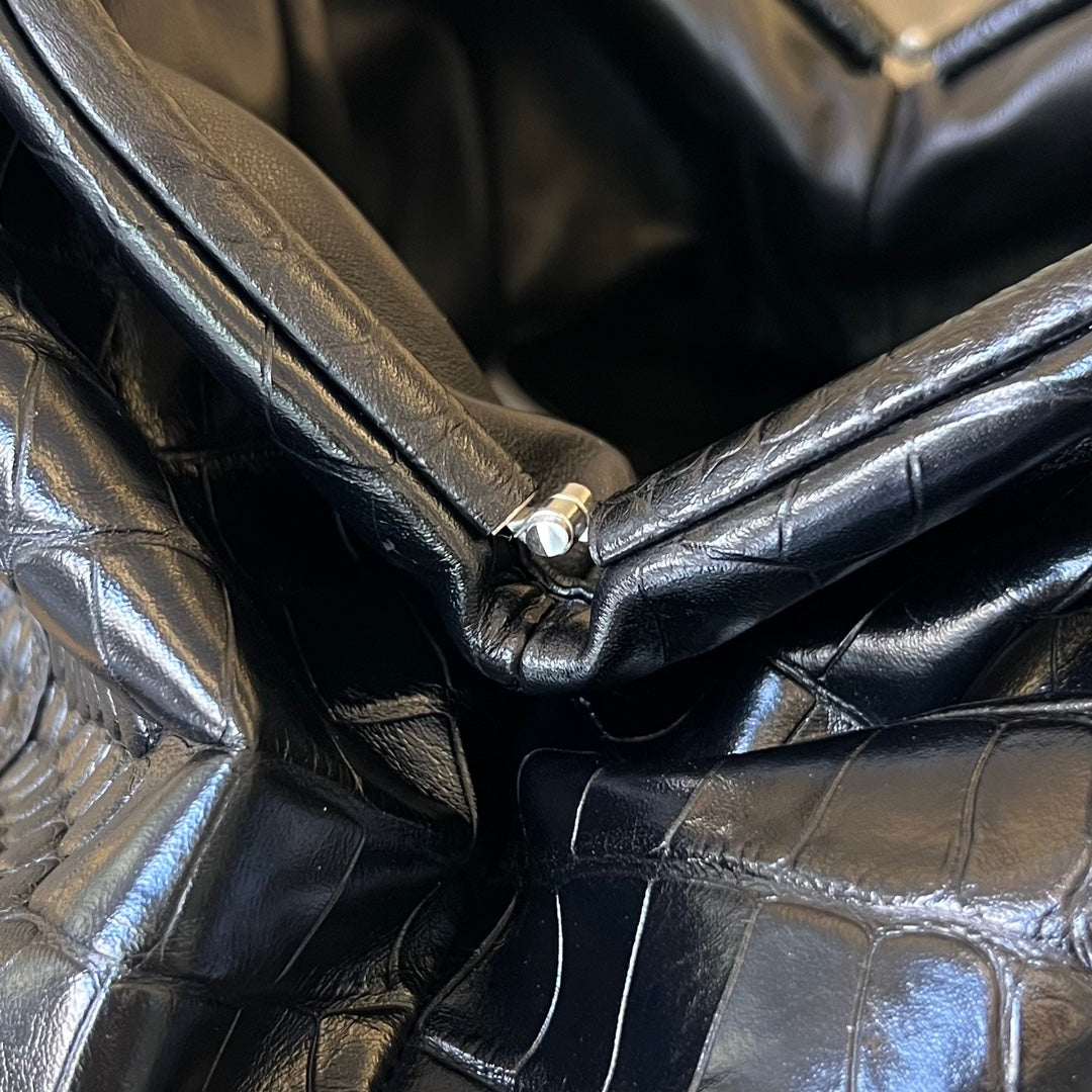 Klassisches Etui 40 cm, schwarzes Kalbsleder 