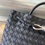 BV MEDIUM ANDIAMO 32CM SCHWARZES LAMMLEDER 