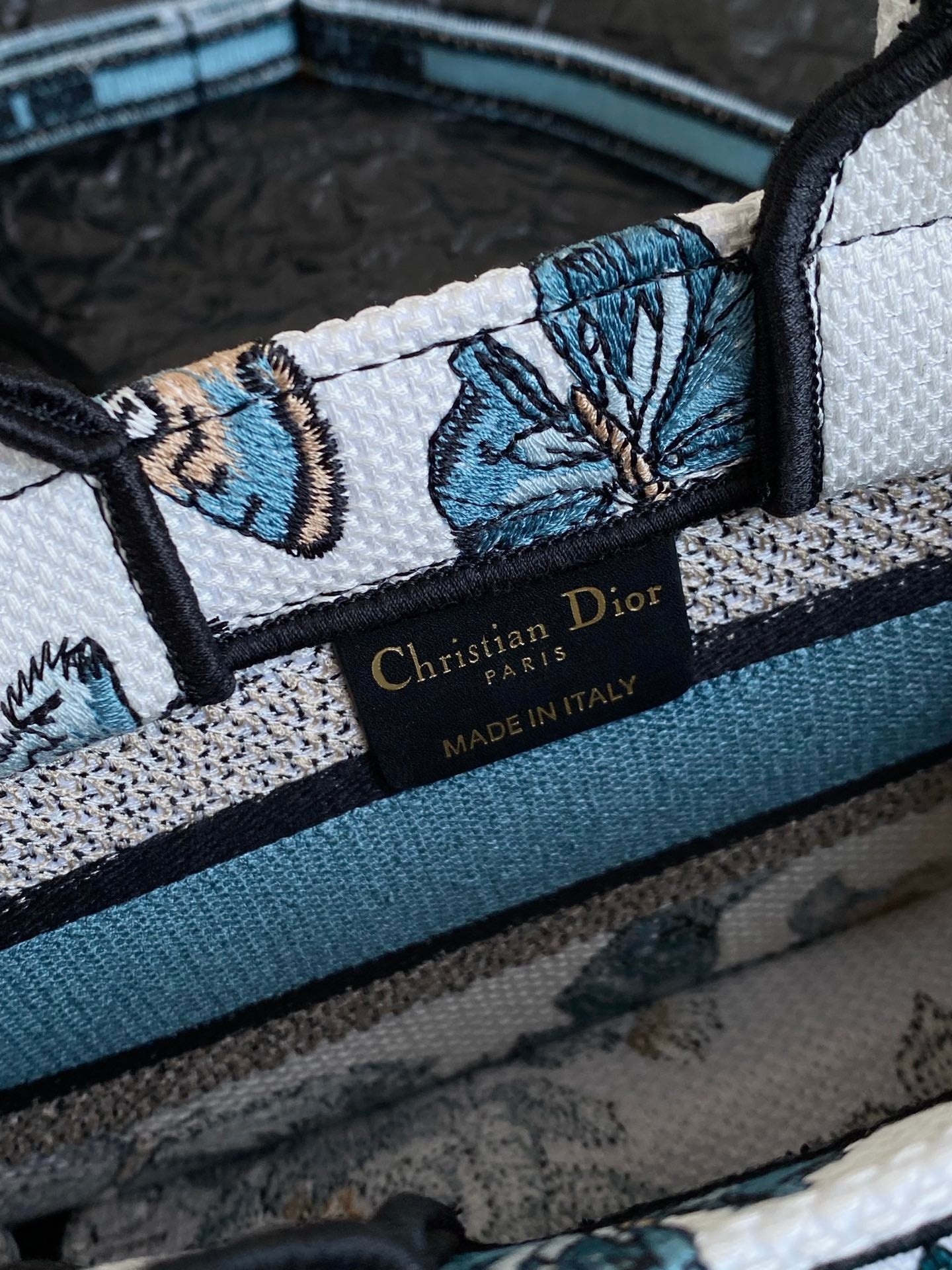 MINI BUCHTASCHE 21 SCHMETTERLINGSMUSTER BLAUES KALBSLEDER