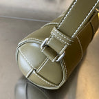 KLEINE ZYLINDERKASSETTE 21 ZOLL TABAKBRAUNES KALBSLEDER