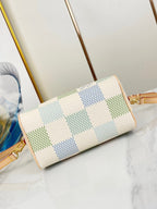 SPEEDY BANDOULIÈRE 20 IN PISTAZIEN-DAMIER-RIESEN-CANVAS-GOLD-HARDWARE