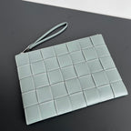 Große Kassettentasche, 35 Zoll, rauchfarbenes Kalbsleder