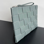 Große Kassettentasche, 35 Zoll, rauchfarbenes Kalbsleder