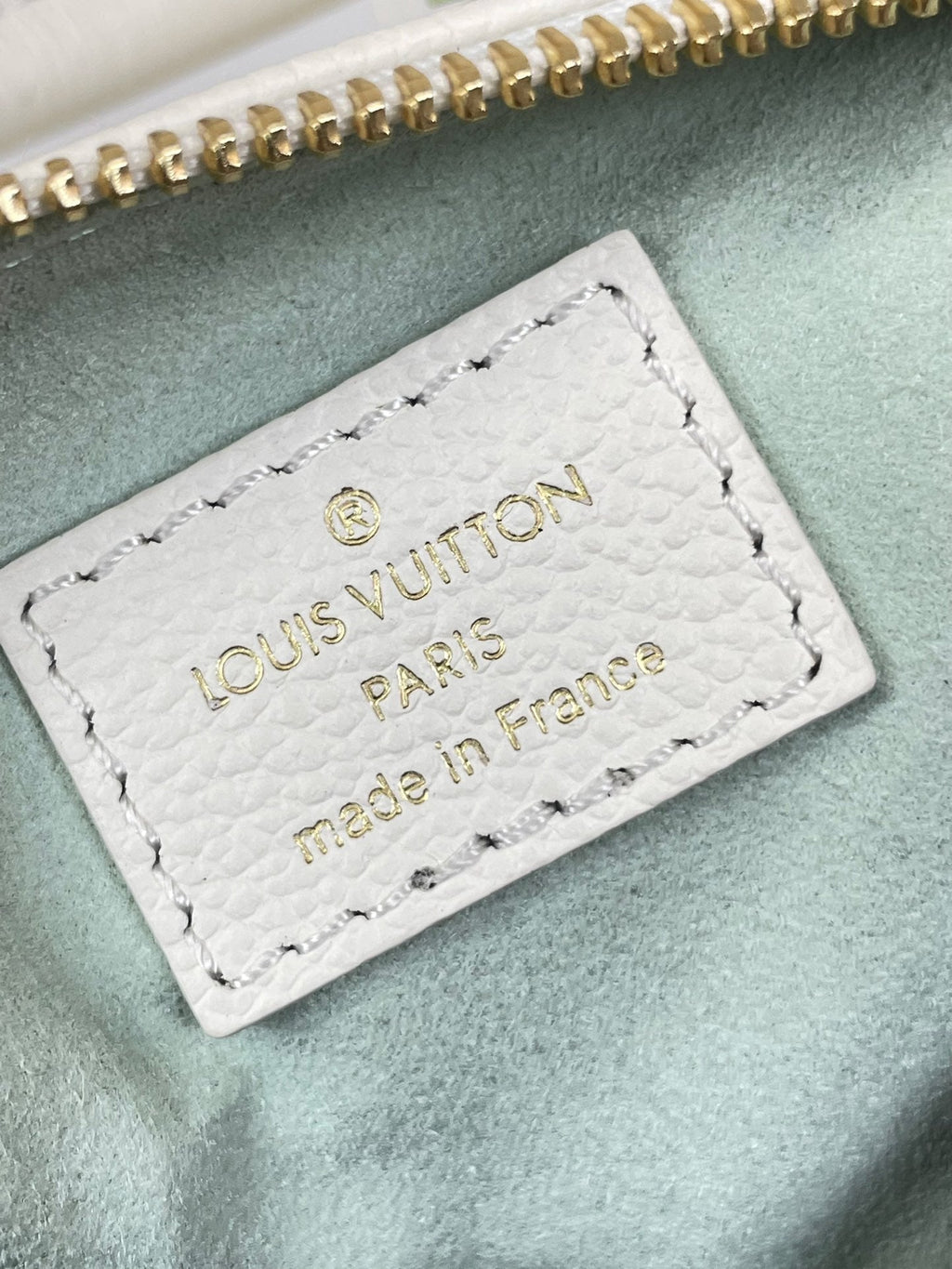 NANO SPEEDY 16 ZOLL WEISS LATTE MONOGRAM EMPREINTE LEDER GOLDENE BESCHLÄGE