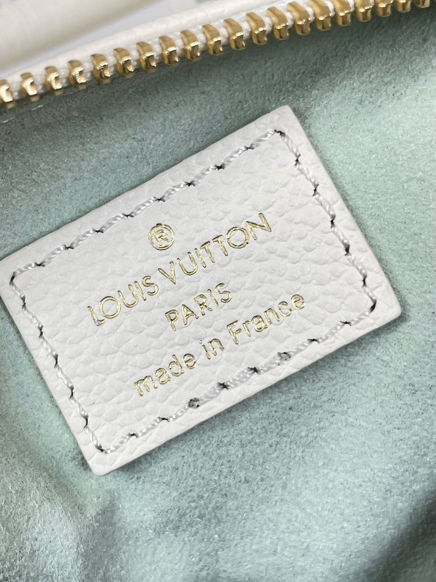 NANO SPEEDY 16 ZOLL WEISS LATTE MONOGRAM EMPREINTE LEDER GOLDENE BESCHLÄGE