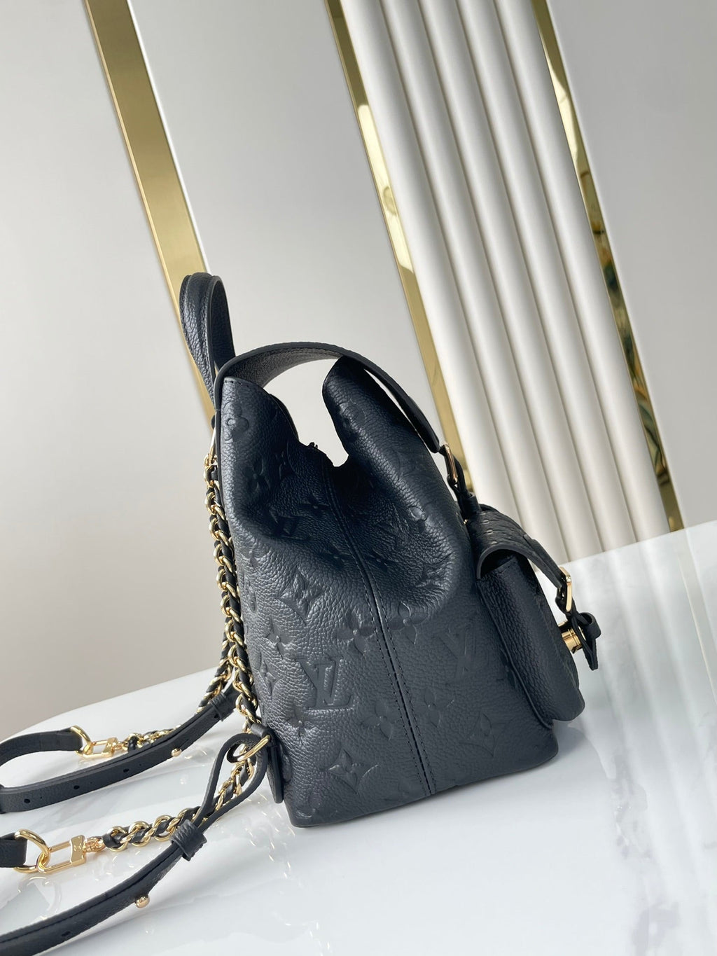 Backup-Rucksack 22 Zoll, schwarz, Monogram Empreinte Leder